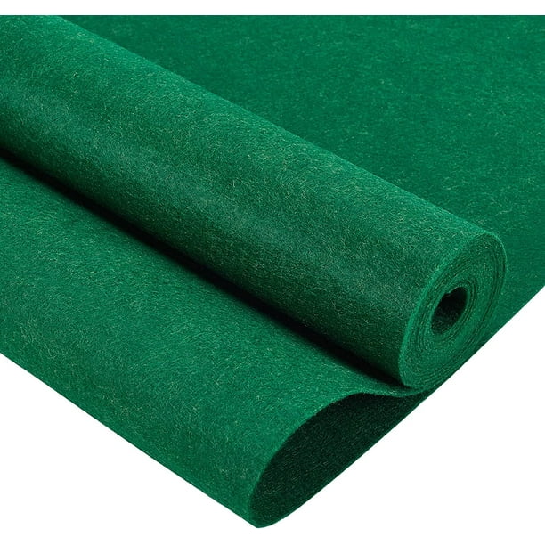 Lámina de fieltro verde de 10 pies (3 m) y 15,75 pulgadas (40 cm) de ancho. Rollo de fieltro no tejido. Tela de fieltro para acolchar.