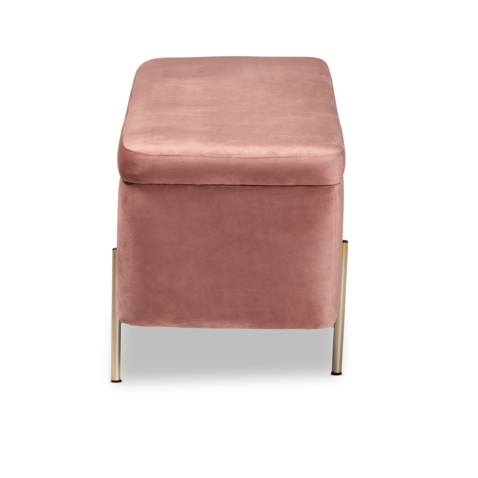 Baxton Studio Rockwell Upholstered & Storage Bench, Blush Pink