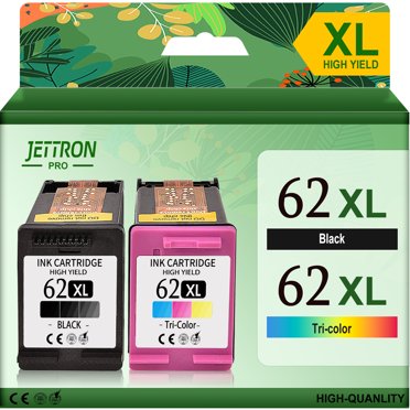 62XL Ink Cartridges forHP 62 Ink Cartridges for HP Ink 62 for HP Envy 7640 5660 5540 7645 OfficeJet 5740 8040 OfficeJet 200 250 Printer (1 Black, 1 Tri-Color)