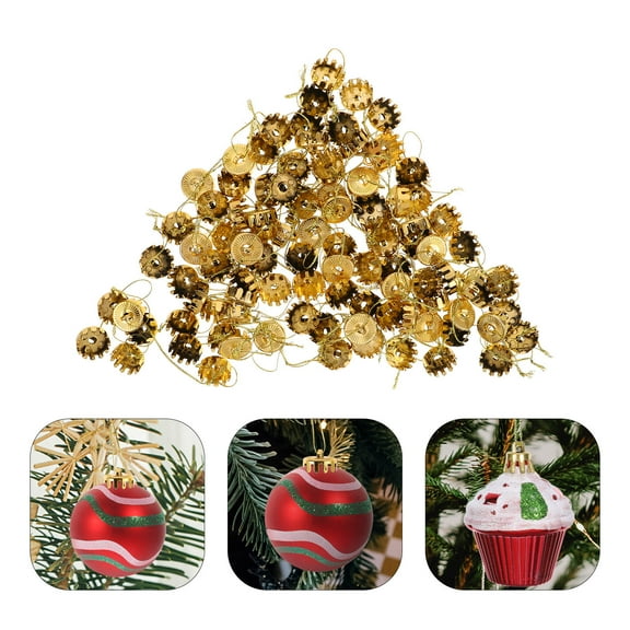 LOLIPPYY 100pcs Ornament Caps for Secure Attachment on Christmas Tree Decorations and Craft Projects