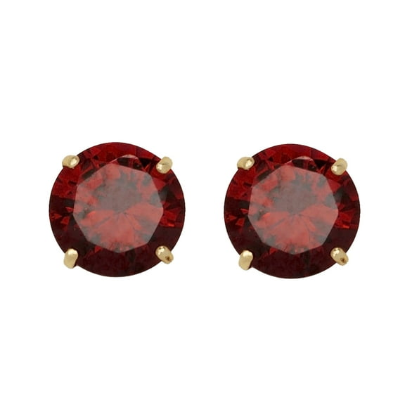 Precious Stars 14K Yellow Gold Cubic Zirconia 5-mm Birthstone Screwback Earring Studs-January