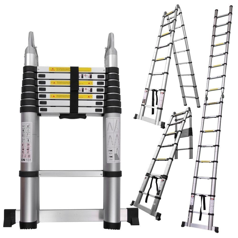 telescoping extendable ladder