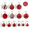 thumbnail image 3 of MORESEC XUld Home 101-Piece Hand Painted Christmas Balls Matte Plastic Hanging Ornaments Tree Decor Set Gifts, 3 of 7