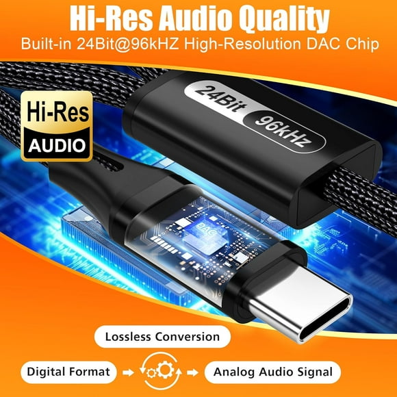 GHRTGR-6.6ft 24-bit/96kHZ USB C to RCA Audio Cable, Type C to 2RCA Jack Male Y Splitter Cord Adapter for iPhone 16 15 iPad Pro Samsung Galaxy S24 S23 S22 S21, Google Pixel, Amplifiers, Black