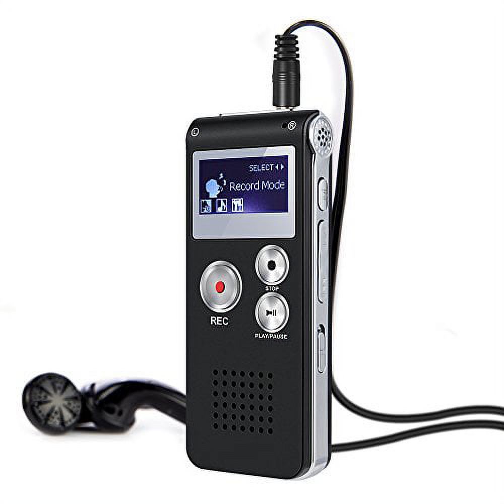 Mini Black Rechargeable 8GB Digital Audio Dictaphone MP3 Player Voice Recorder