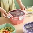 thumbnail image 2 of Sealed Salad Box Plastic Sturdy High Capacity Lunch Box For Office Pink Short, 2 of 6
