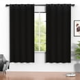 thumbnail image 1 of Blackout Cortinas, Juego de Cortinas Negras de 52 x 72 Pulgadas con 2 Paneles, Cortinas Térmicas Aislantes Que Oscurecen la Habitación para Recámara, Cortinas de Protección de Privacidad para Sala de, 1 of 7