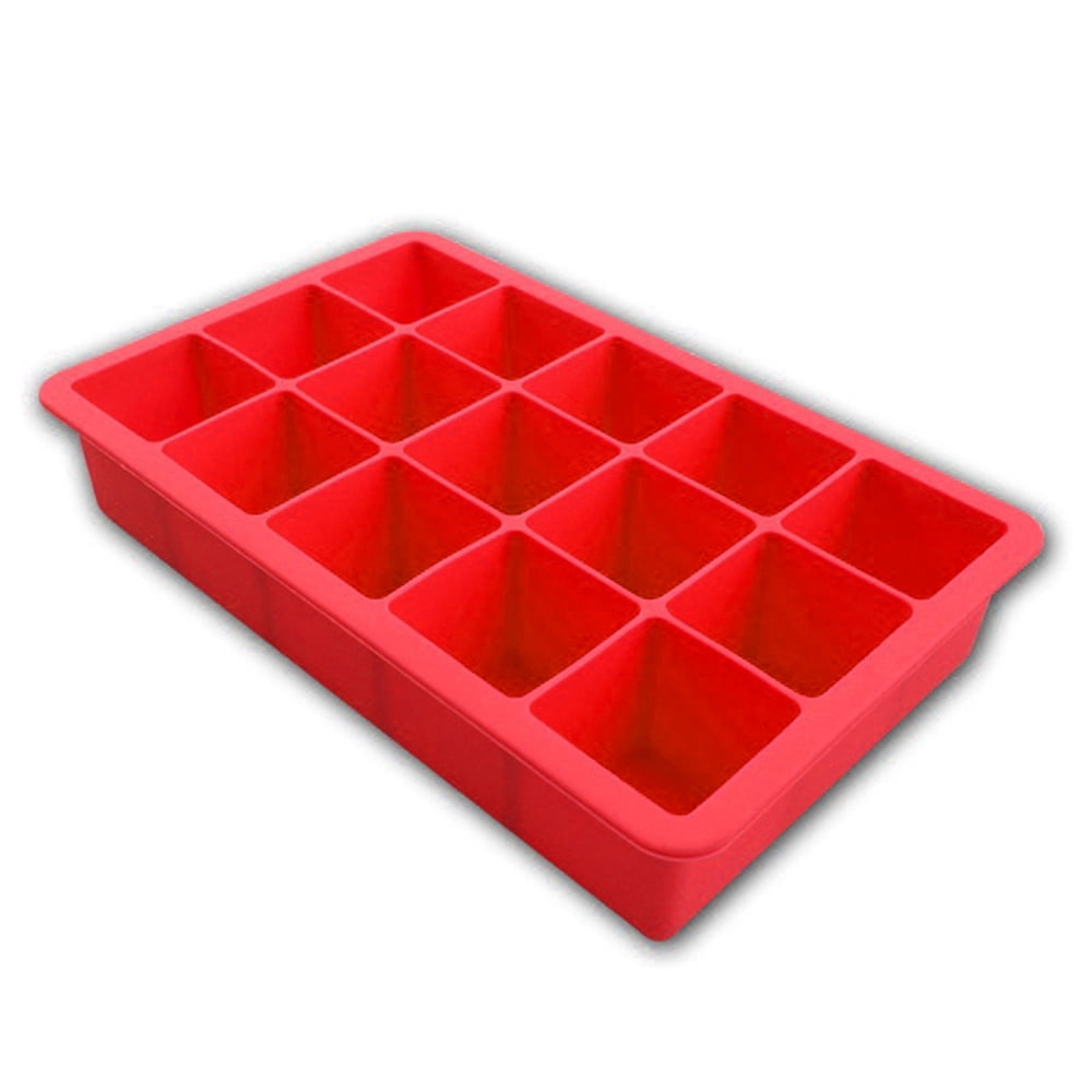Flexible Silicone Ice Cube Tray 15 Square Ice Cube Maker Pudding Jelly Mould  L