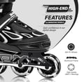 thumbnail image 3 of Patines en línea 2PM SPORTS Vinal para niñas, ajustables, parpadeantes, 3 of 7