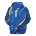 thumbnail image 3 of Blue Gold Marble Art(2)-1 Men's Women Vintage 3D Hooded Sweatshirt - All-Season Loose Fit Streetwear, 3 of 6
