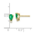 thumbnail image 4 of Primal Gold 14 Karat Yellow Gold Emerald Diamond Post Earrings, 4 of 4