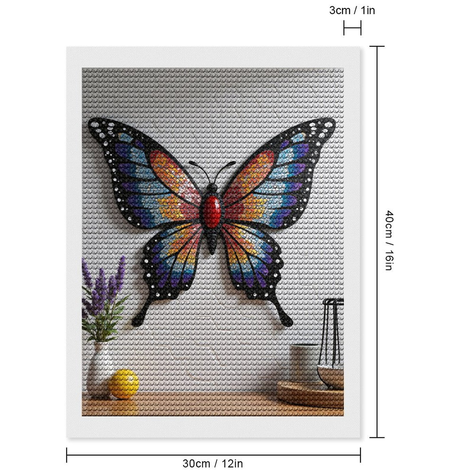 Diamond Art Kits for Adults - Colorful Mosaic Butterfly Art 5d Diamond Painting for Adults, Diamond Art for Adults Beginners, Frameless Diamond Painting Kits for Adults for Home Wall Decor