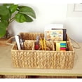 thumbnail image 6 of Wicker Divided Storage Basket Woven Natural Hyacinth Organizer for Bathroom Kitchen Office Shelves Everyday 4 Section Rectangular Tray, 6 of 8