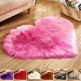 thumbnail image 1 of Neinkie Heart Shaped Soft Faux Sheepskin Fur Area Rugs for Home Sofa Floor Mat Plush Fluffy Faux Sheepskin Area Rug Plush Carpet Fur Room Mat for Home Sofa Floor Decor, 1 of 7