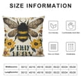 thumbnail image 5 of Qinduosi Summer Bee Pillow Covers Inch Throw Pillow Covers Farmhouse Bee Kind Decorative Pillowcase Linen Cushion Cover for Home Couch Sofa Patio Bedroom Livingroom Set of, 5 of 5
