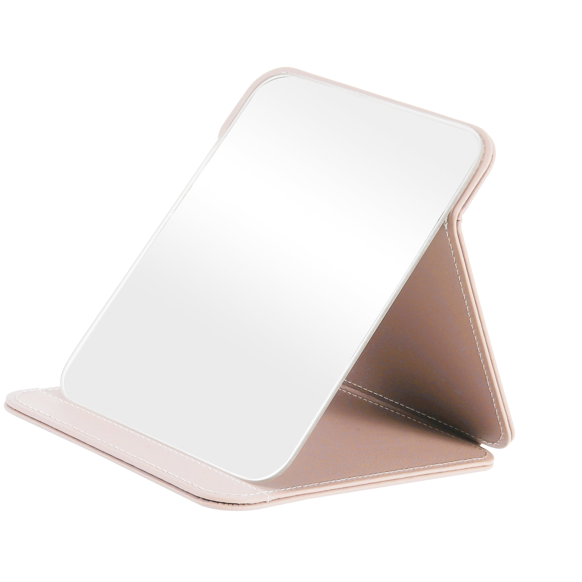 Unique Bargains 1pc Foldable Makeup Mirror for Travel and Vacation Pink Large