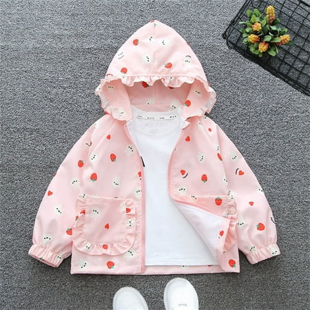 

Boys Fleece Jacket Yourumao Toddler Girls Zip Up Hoodies Lightweight Thin Fall Jacket Cute Printed Hooded Sweatshirt Kids Winter Outerwear 3-12Y Pink 4 Years