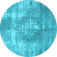 thumbnail image 1 of Ahgly Company Indoor Round Persian Light Blue Traditional Area Rugs, 7' Round, 1 of 4
