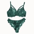 thumbnail image 5 of Lencería y ropa interior para mujer, sujetador con aros y tirantes de encaje elegante con pestañas y bragas brasileñas, estilo victoria, 5 of 5