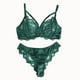 thumbnail image 5 of Lencería y ropa interior para mujer, sujetador con aros y tirantes de encaje elegante con pestañas y bragas brasileñas, estilo victoria, 5 of 5