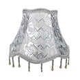 thumbnail image 4 of Lámpara de tela lámpara de mesa/lámpara de lámpara de tela de lámpara para salón de la sala de estar Estampado de flores plateadas, 4 of 8