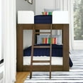 thumbnail image 5 of Max & Lily Solid Wood Bunk Bed, Mid-Century Modern Twin over Twin Bunk Beds for Kids, 5 of 9
