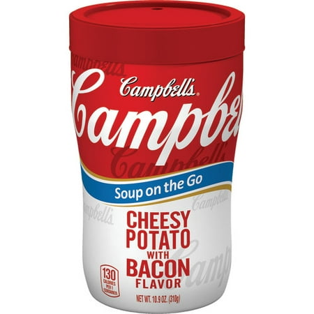 (3 Pack) Campbell's Soup on the Go Cheesy Potato with Bacon Flavor Soup, 10.9 (Best Potato And Bacon Soup)