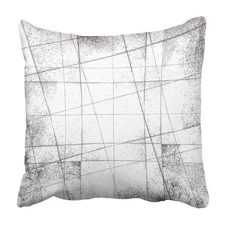 - WOPOP White Plaid Distress Overlay Checkered Grid Mesh Cell Grunge Empty Creative Black Aged Pillowcase 16x16 inch