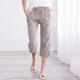 thumbnail image 2 of Pantalones de cintura alta y pierna ancha con cordón para mujer - Pantalones elásticos de poliéster con bolsillos para todas las estaciones, 2 of 5