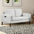 thumbnail image 2 of Elm & Oak Nathaniel Loveseat with Side Pocket and USB, Gray Upholstery, 2 of 10