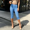 thumbnail image 5 of IUYRTFE Women's Polka Dot Capri Pants with Side Slit High Waist Stretch Cropped Trousers for Summer, 5 of 7