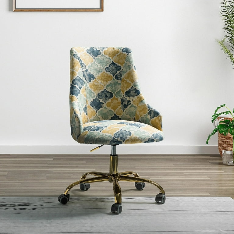Pale Green Textured Geo Design Rolling Office Chair