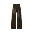 thumbnail image 1 of Wyobmus Pantalon Cargo Uni pour Homme Jambe Grand Bouton Taille Élastique Pantalon de Randonnée Léger Ripstop Résistant à l'Eau Pantalon Utilitaire avec Poches B-Brown, 1 of 6