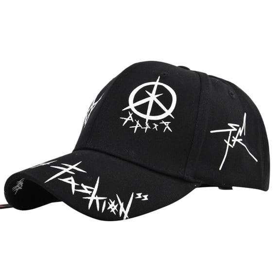 AJGRHE Men Women Casual Letters Colorful High Street Baseball Cap Visor Black One Size