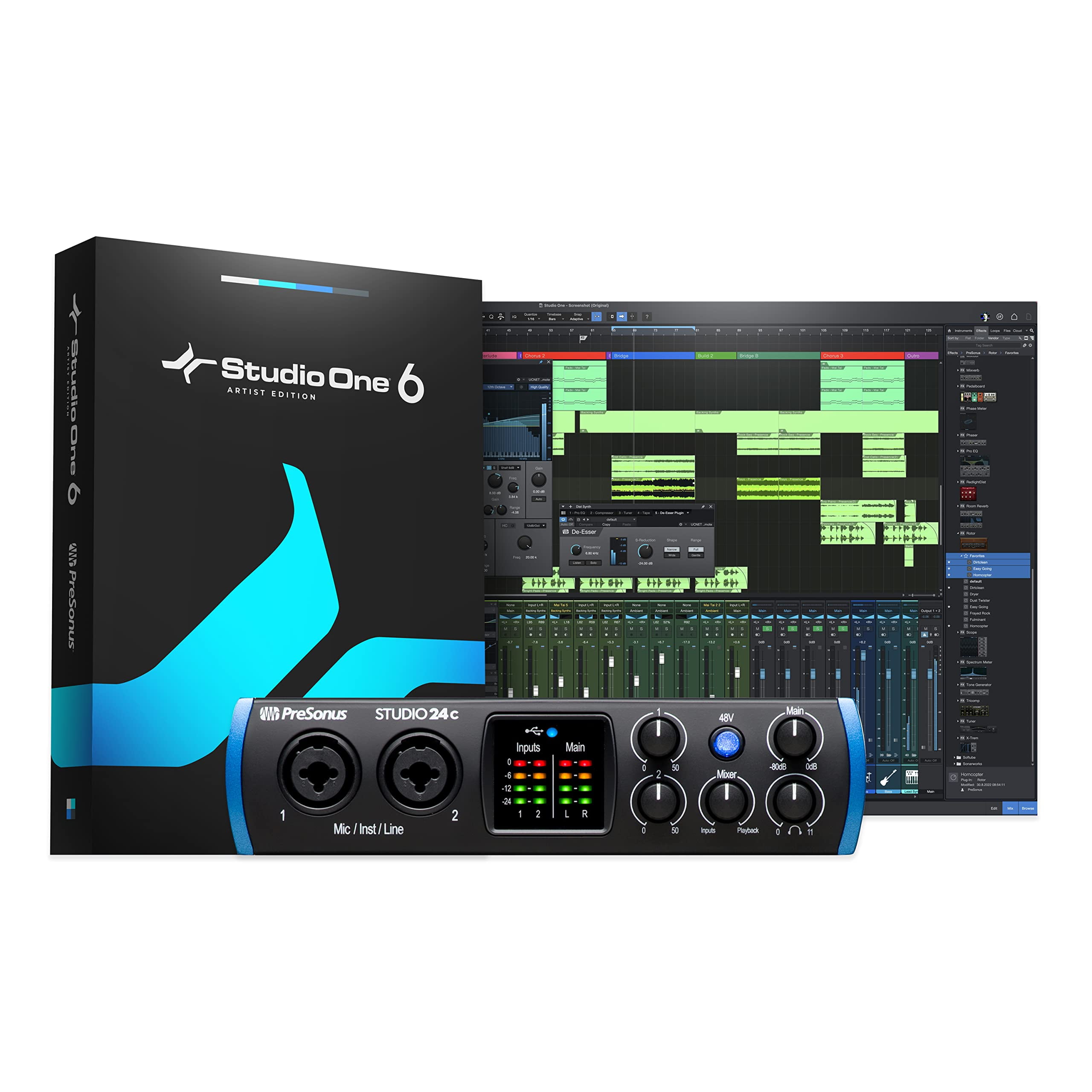 PreSonus Studio 24c 2x2, 192 kHz, USB Audio Interface with Studio