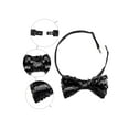 thumbnail image 3 of INSPIRE CHIC Men's Sequin Sparkly Shiny Bowties Reversible Two-Color Pre-tied Bow Ties for Party One Size Black, 3 of 4