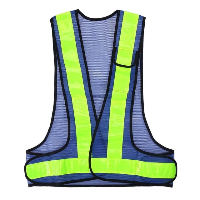 Gilet de Sécurité Réfléchissant en Résille Haute Visibilité pour Cyclisme Construction Extérieure (Bleu)