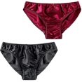 thumbnail image 1 of Women's Mulberry Silk Panties Silk Sexy Bikini Silk Briefs Satin Underwear 2pcs SX, 1 of 5