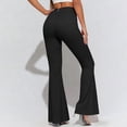 thumbnail image 6 of HongQid Women's High Waist Flare Pants – Yoga Casual Stretch Bell Bottom Trousers, Slim Fit Retro 70s Style Pants for All Seasons,Black 2XL, 6 of 9