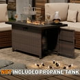 thumbnail image 3 of 44 Inch Outdoor Wicker Fire Pit Table, 50000 BTU Propane Fire Pits with Glass Wind Guard and Lid, Patio Gas Fire Pit for Outside Patio and Garden(Brown), 3 of 6