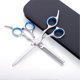 thumbnail image 1 of Juego de tijeras profesionales de peluquería de acero inoxidable de 6 pulgadas para cortar y entresacar el cabello., 1 of 5
