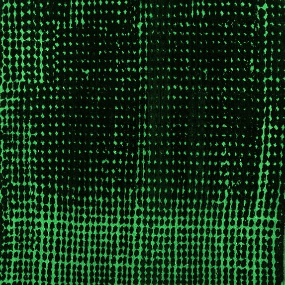Ahgly Company Indoor Square Abstract Green Modern Area Rugs, 5' Square