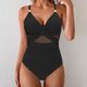 thumbnail image 1 of Trajes de baño de una pieza para mujer. Traje de baño de manga corta con cuello redondo y camiseta estampada de Pascua para mujer., 1 of 5