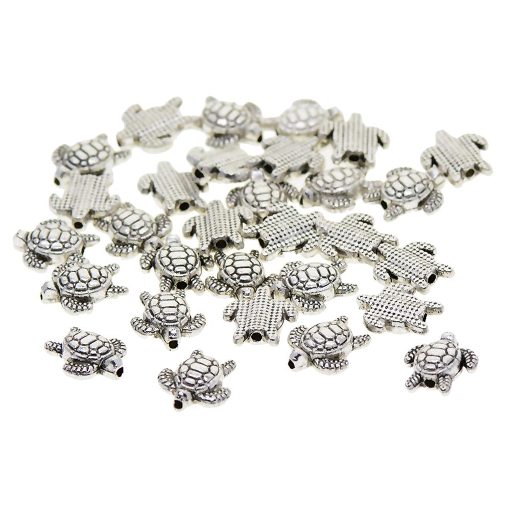 HOMYL 6x50pcs Tibetan 3D turtle tortoise Spacer beads Jewelry DIY Making 6 Pcs