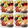 thumbnail image 1 of Vinyl Drink Coasters - Set of 4 - Red Wine & Bread, 1 of 3