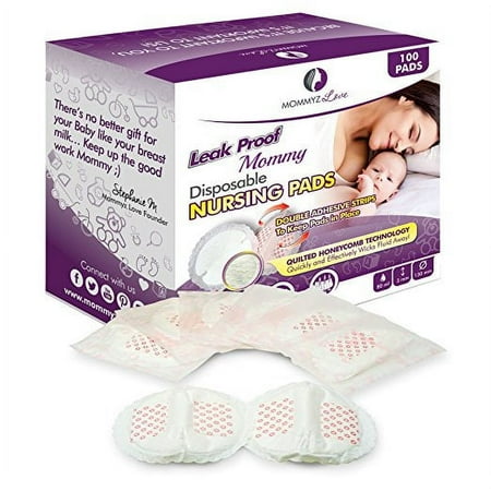 Mommyz Love Disposable Nursing Pads | Super Soft - Ultra Thin - Extra Absorbent and Individually Wrapped with 5 Layers for EXTRA Day and Night Protection, 100 Pack
