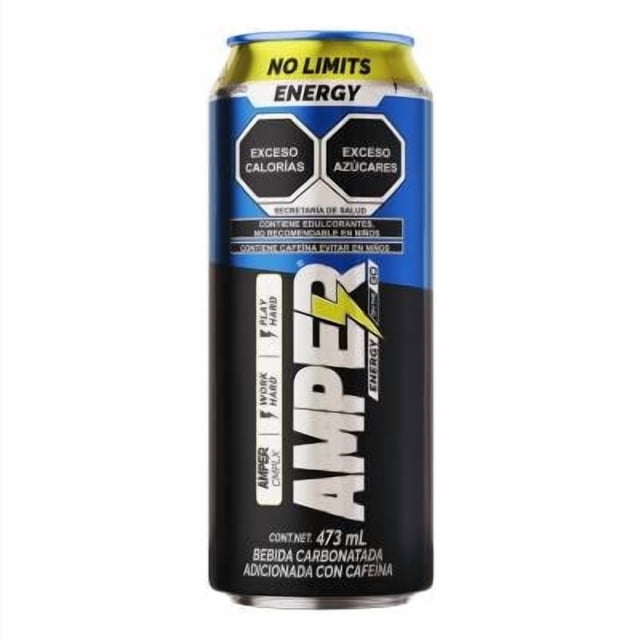 Bebida Energética Amper bebida carbonatada adicionada con cafeína sabor original 473 ml