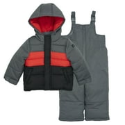 2 Piece Toddler Boys Heavyweight Winter Snowsuit Jacket and Snow Pants Red/Grey 12 Months