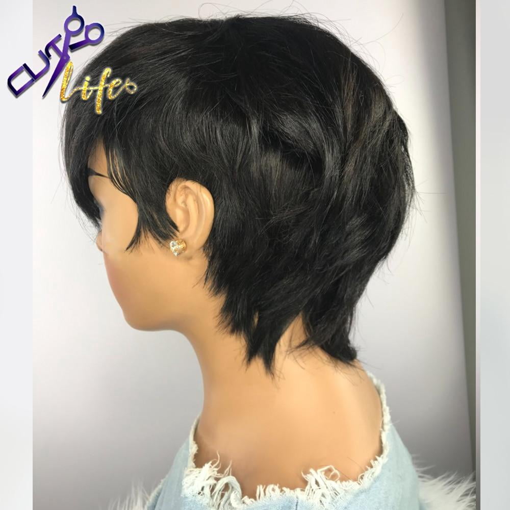 Bob Pixie Human Hair Wig With Bang