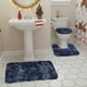 thumbnail image 5 of Juego de 3 alfombrillas de baño antideslizantes para inodoro, de terciopelo absorbente, en colores oscuros, lavables y duraderas, ideales para proteger el suelo del baño., 5 of 6